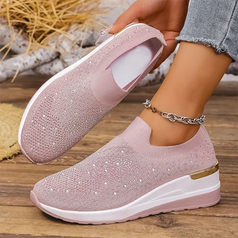 Yuolen | Slip-On-Sneaker mit Schmetterlingsmotiv und Strass