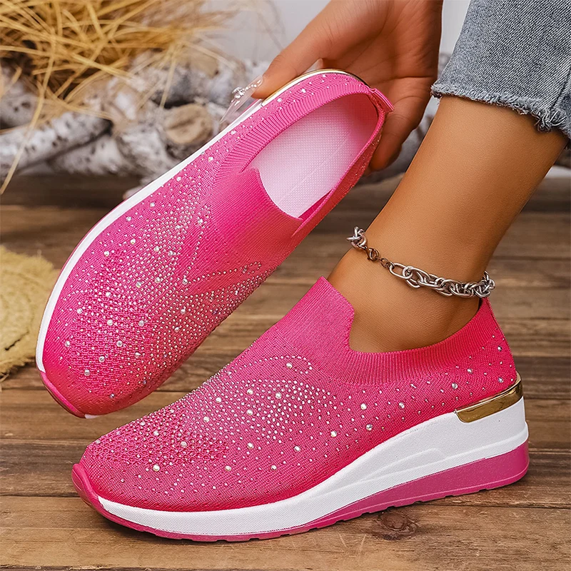 Yuolen | Slip-On-Sneaker mit Schmetterlingsmotiv und Strass