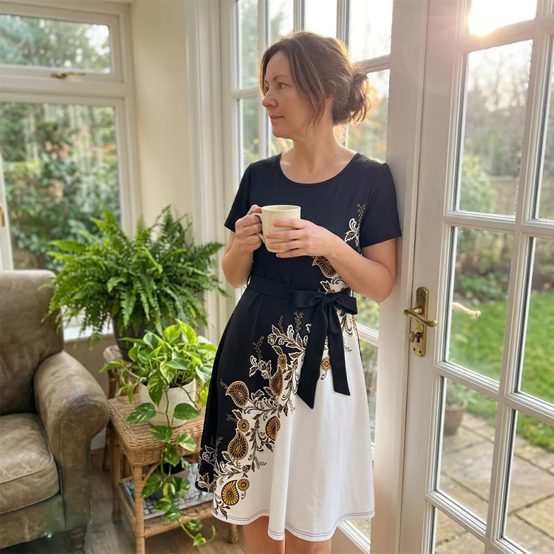 Rhaamzes | Elegantes Freizeitkleid mit Blumenmuster
