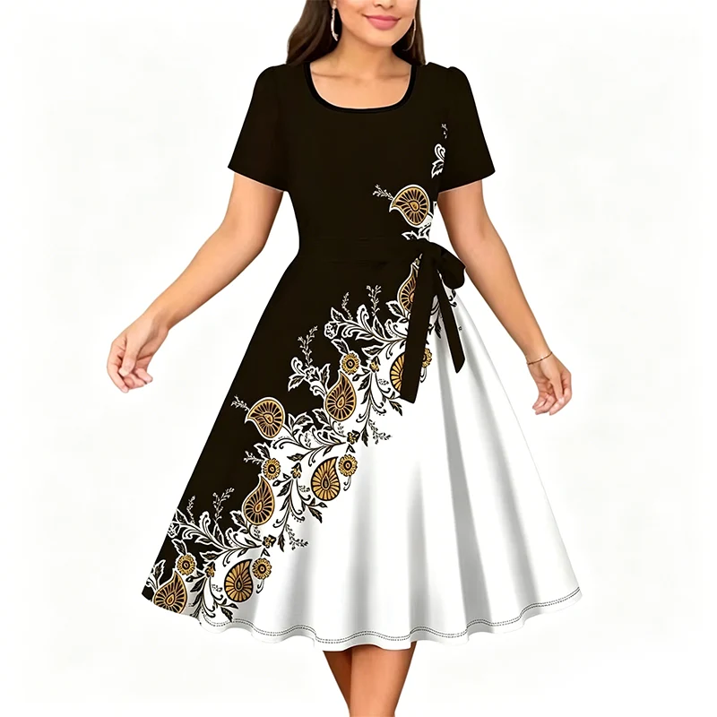 Rhaamzes | Elegantes Freizeitkleid mit Blumenmuster
