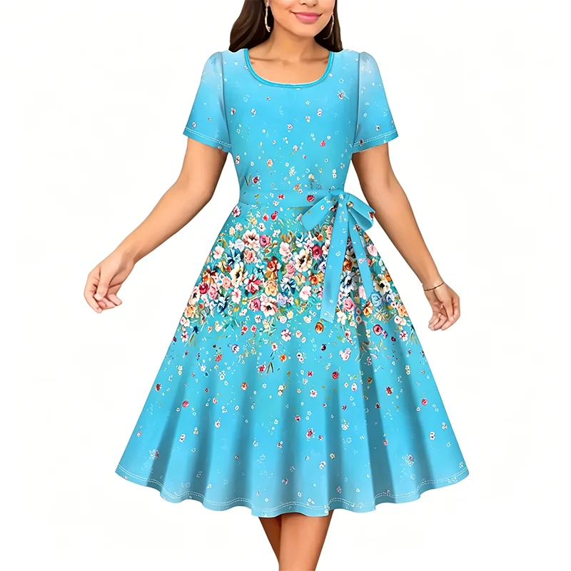 Rhaamzes | Elegantes Freizeitkleid mit Blumenmuster