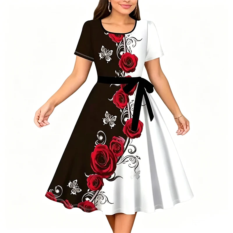 Rhaamzes | Elegantes Freizeitkleid mit Blumenmuster