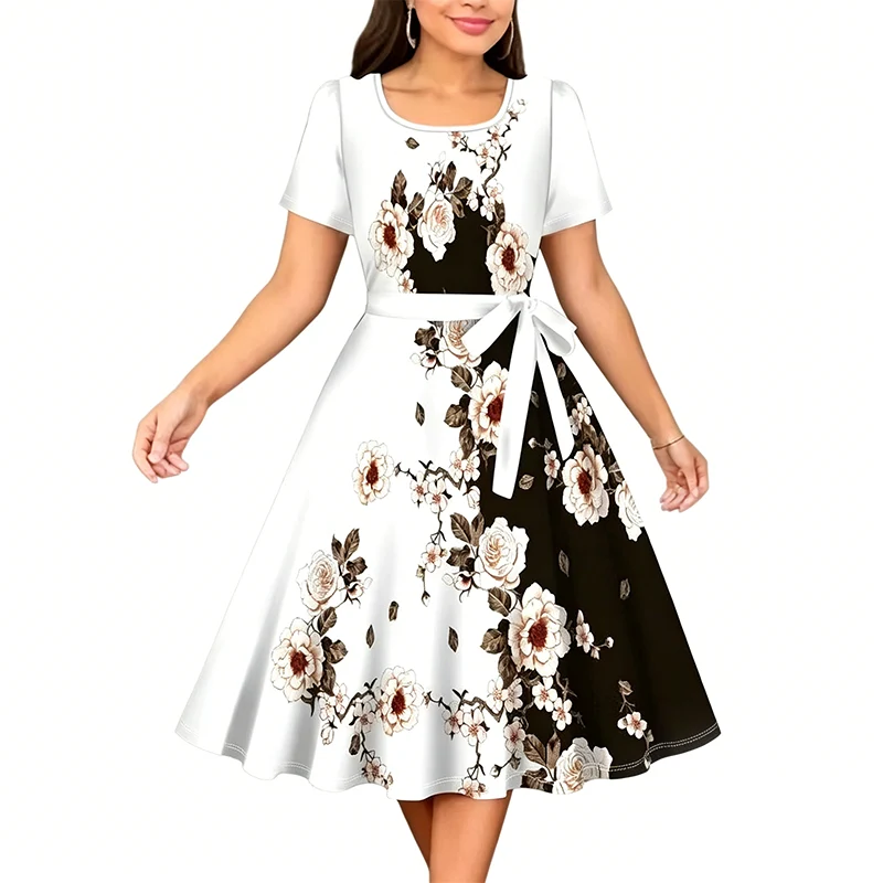 Rhaamzes | Elegantes Freizeitkleid mit Blumenmuster