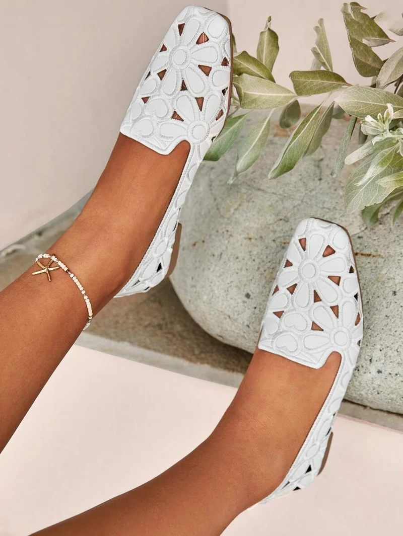 Agashen | Orthopädische Slip-On-Ballerinas mit Blütenmotiv