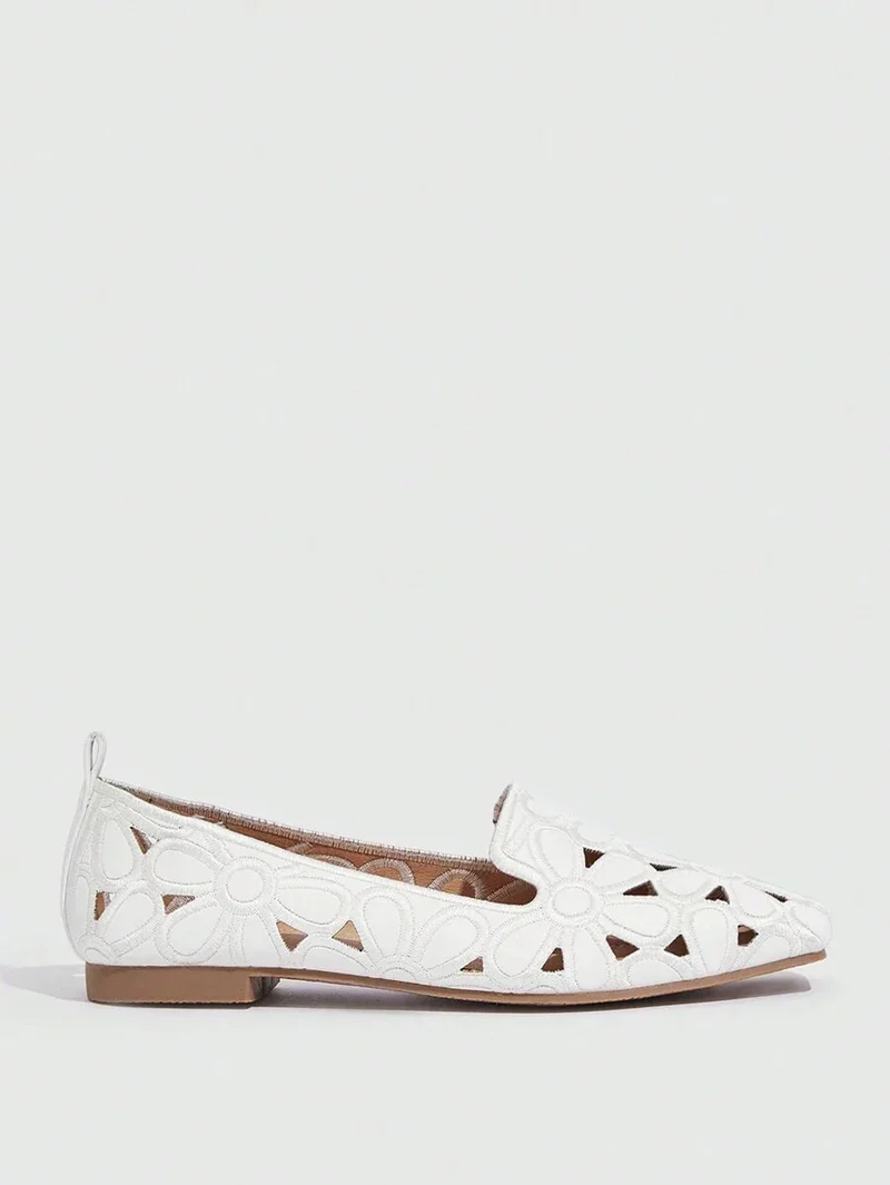Agashen | Orthopädische Slip-On-Ballerinas mit Blütenmotiv