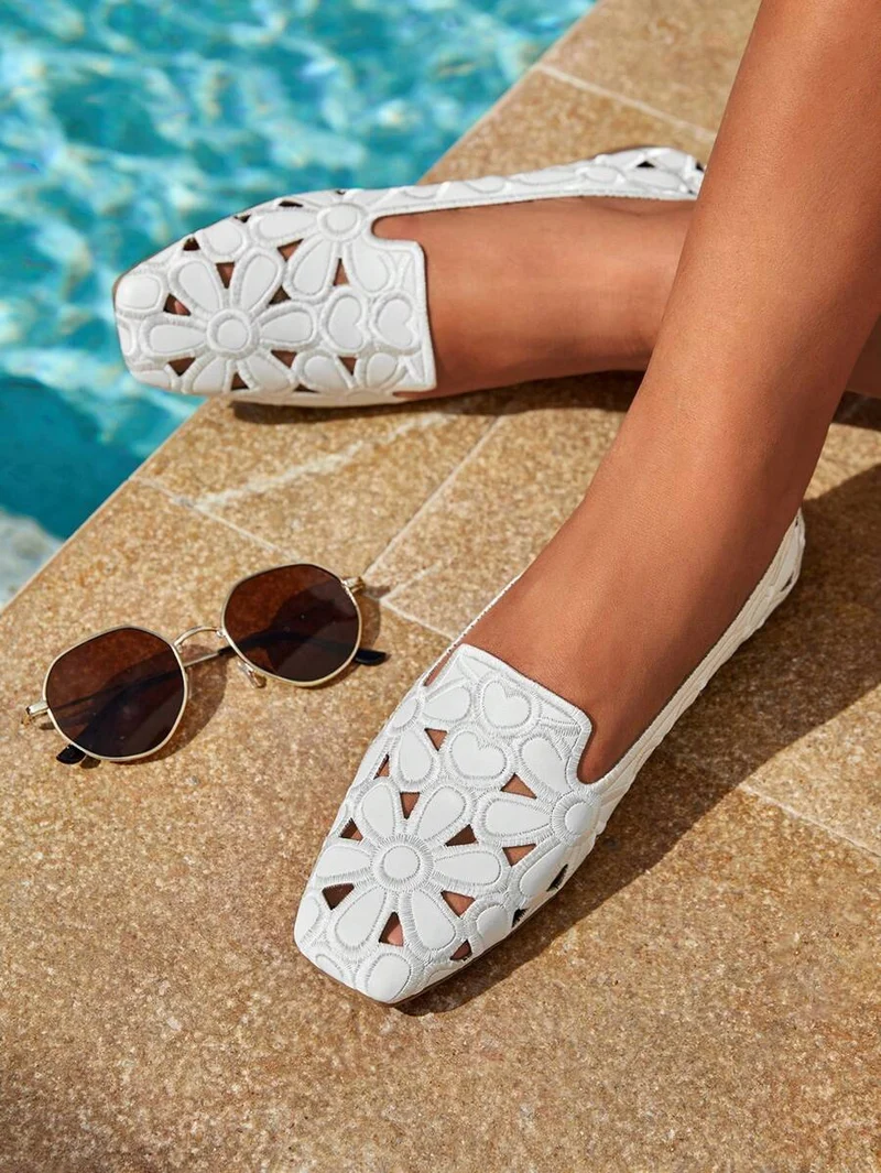 Agashen | Orthopädische Slip-On-Ballerinas mit Blütenmotiv