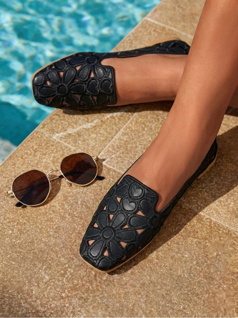 Agashen | Orthopädische Slip-On-Ballerinas mit Blütenmotiv