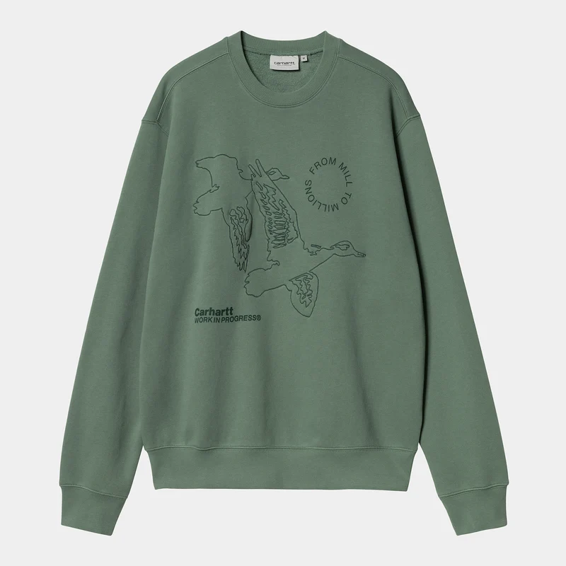 Carhartt WIP Flying Ducks Sweat-Top für Herren - Entengrün