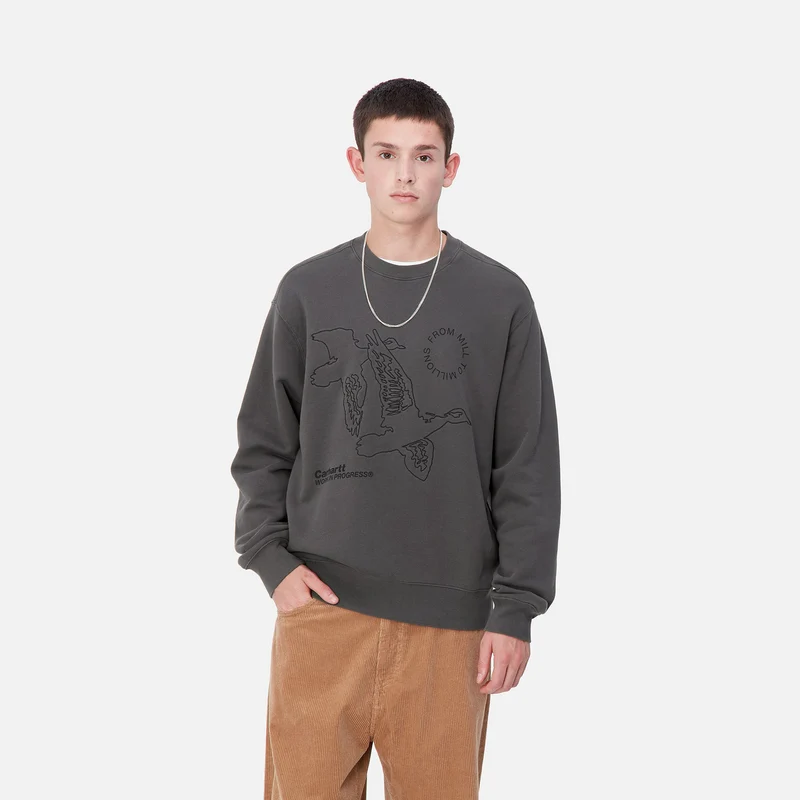 Carhartt WIP Flying Ducks Sweat-Top für Herren - Graphit