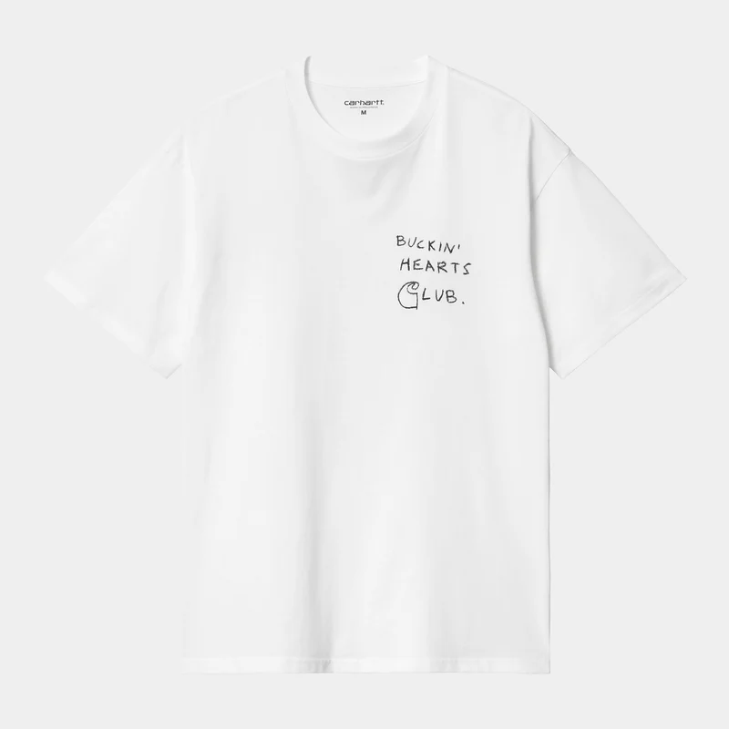 Carhartt WIP Herren Pepe Buckin Hearts Club Kurzarm-T-Shirt - Weiß