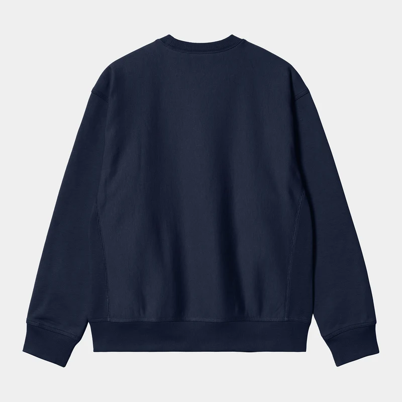 Carhartt WIP Herren American Script Sweatshirt – Air Force Blau