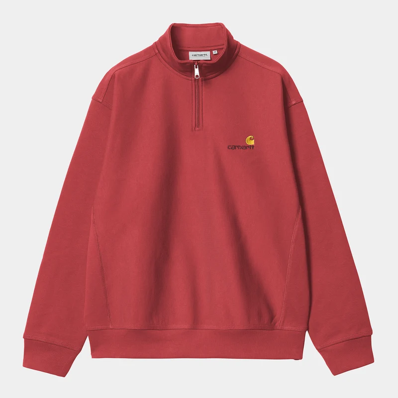 Carhartt WIP Herren Halb-Zip-Reißverschluss American Script Sweatshirt - Toskana