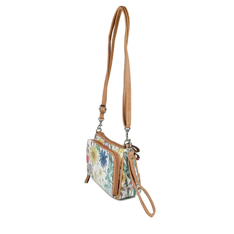Floral Crossbody Phone Bag - JEWN43001 / 329 074 - White Multi