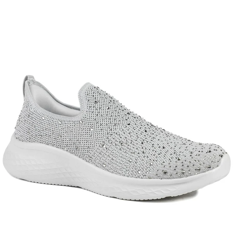 Wide Fit Memory Foam Easy Step In Trainers - BRK43042 / 329 071 - Grey