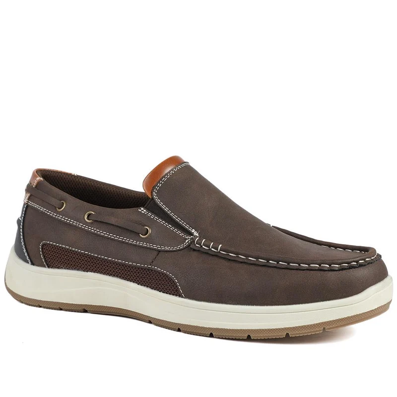 Wide Fit Slip On Casual Shoes - CHANG43001 / 328 833 - Brown