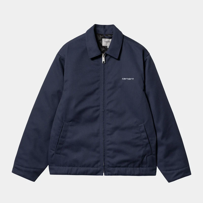 Carhartt WIP Herren Module Script Jacke - Air Force Blau / Weiß