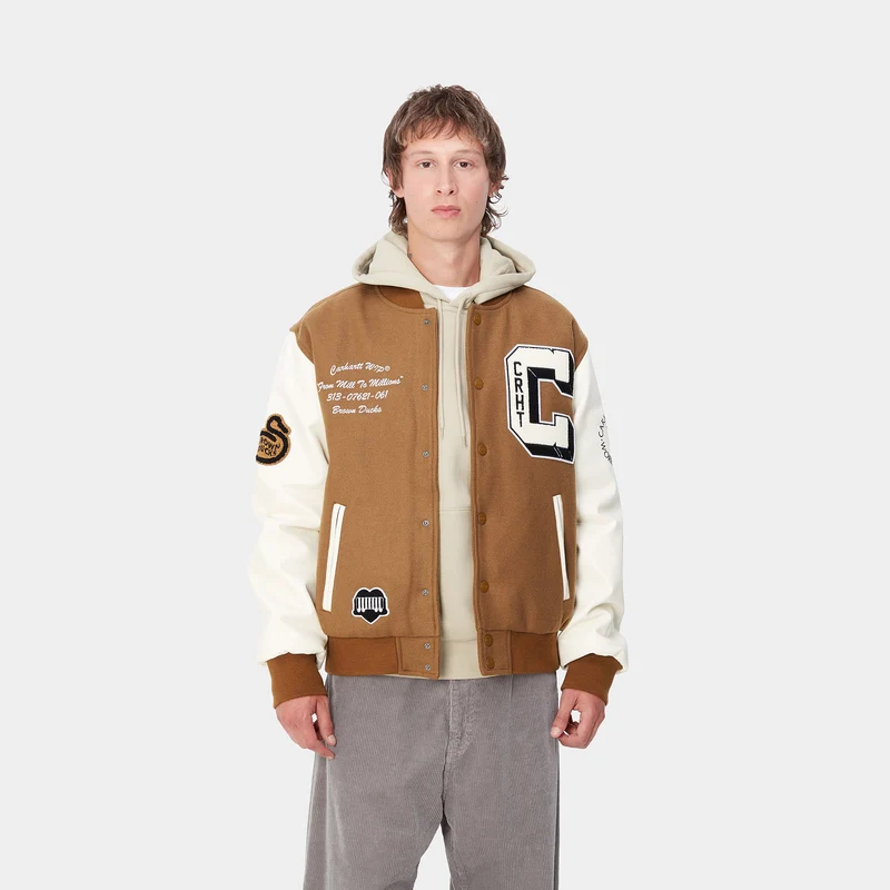 Carhartt WIP Bomberjacke „Brown Ducks“ für Herren - Hamilton Braun / Wachs