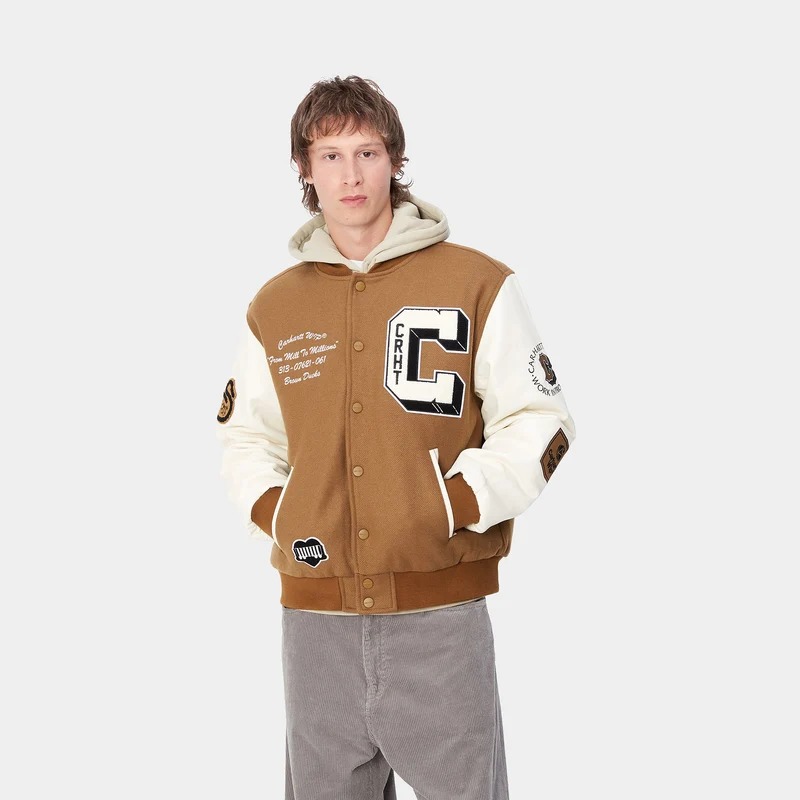 Carhartt WIP Bomberjacke „Brown Ducks“ für Herren - Hamilton Braun / Wachs