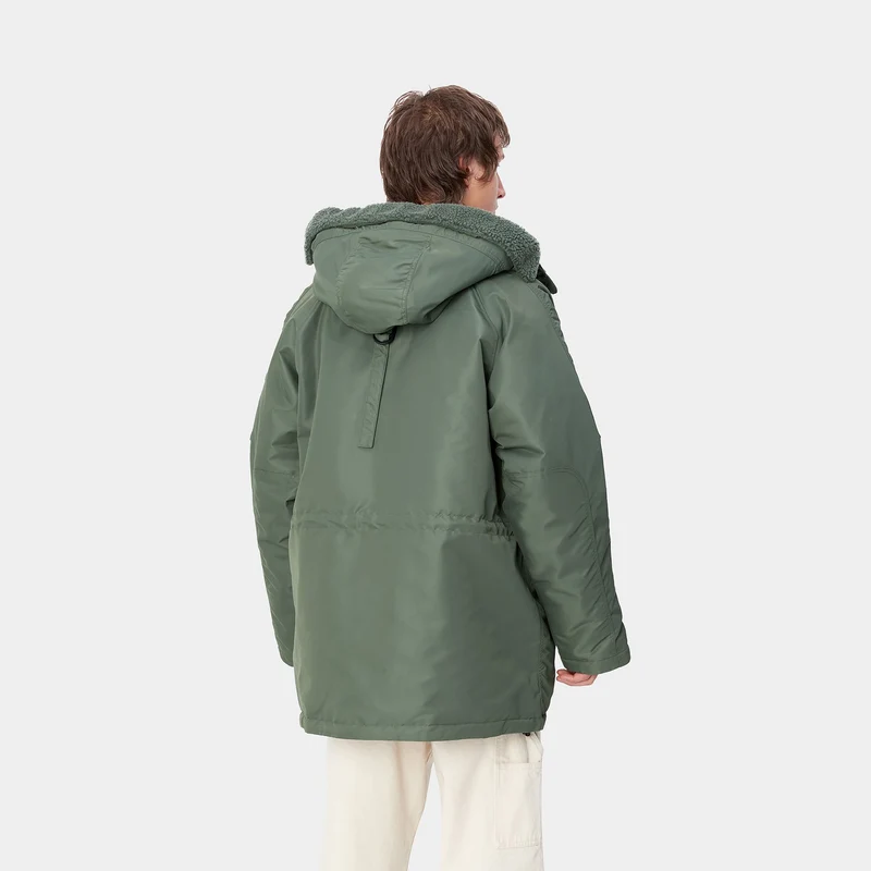 Carhartt WIP Olten Parkajacke für Herren mit Kapuze - Entengrün