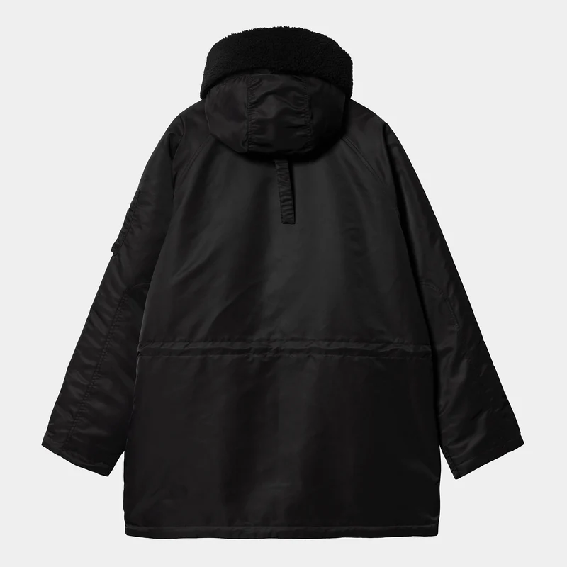 Carhartt WIP Olten Parkajacke für Herren mit Kapuze - Schwarz