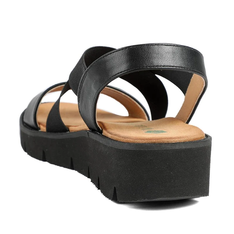 Wide Fit Elasticated Fashionable Sandals - BAIZH43026 / 328 881 - Black