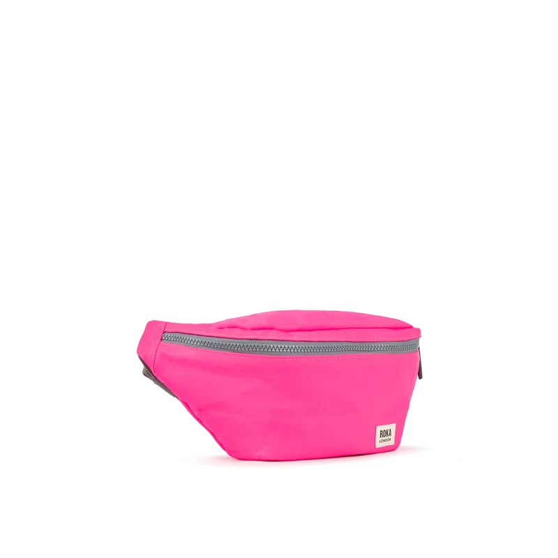 ROKA Mittelgroße Tasche „Jubilee“ aus recyceltem Nylon – Neonpink