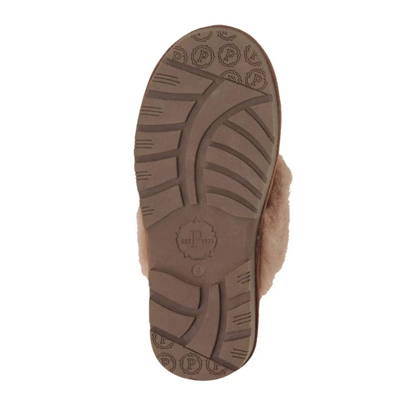 Sheepskin Lined Slippers - DUO38001 / 324 670 - Taupe