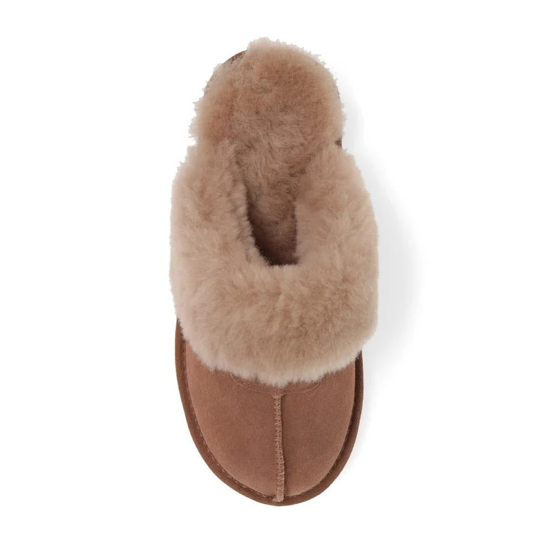 Sheepskin Lined Slippers - DUO38001 / 324 670 - Taupe