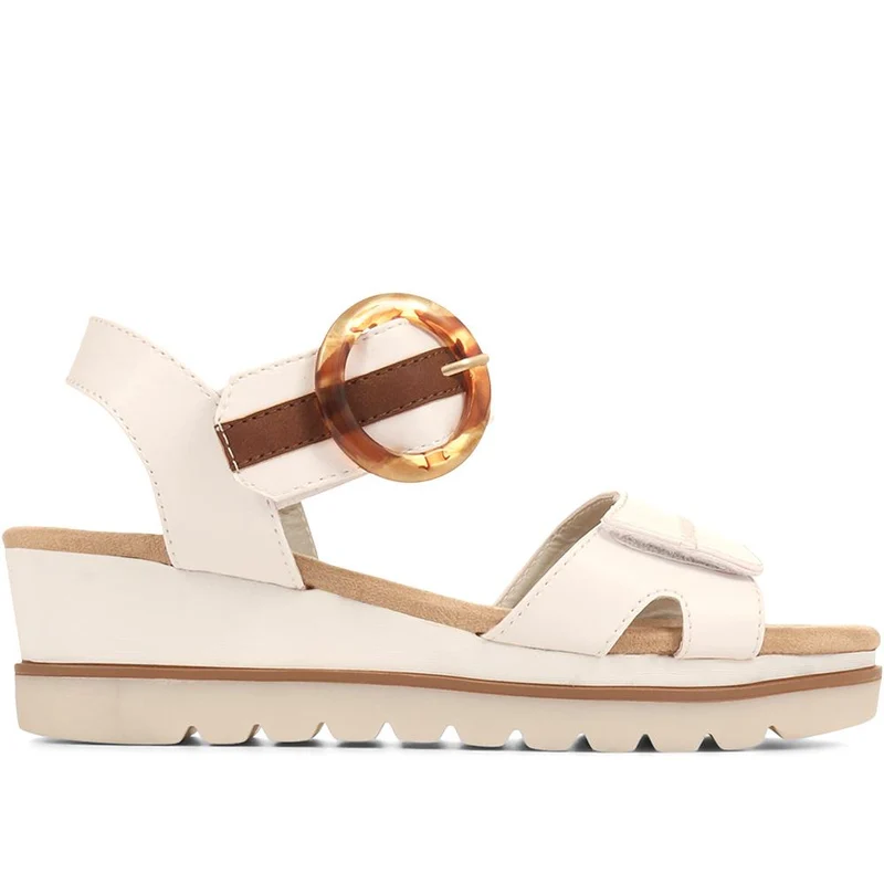 Comfortable Wedge Heel Sandals - WBINS35128 / 321 724 - White