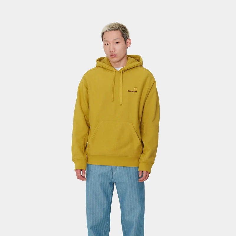 Carhartt WIP Herren American Script Hoodie – Goldoliv