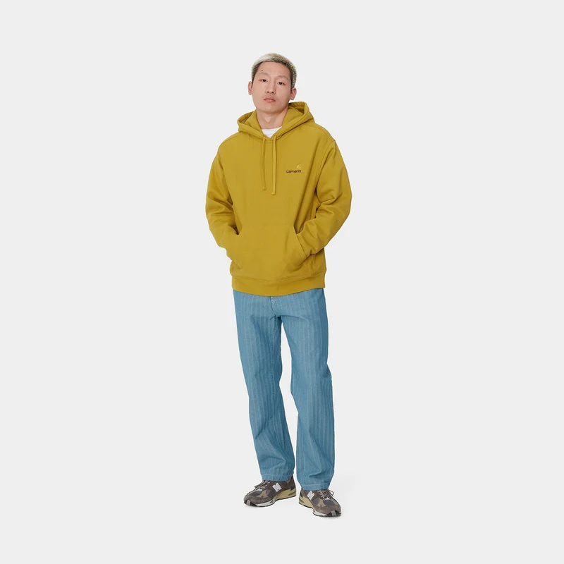 Carhartt WIP Herren American Script Hoodie – Goldoliv