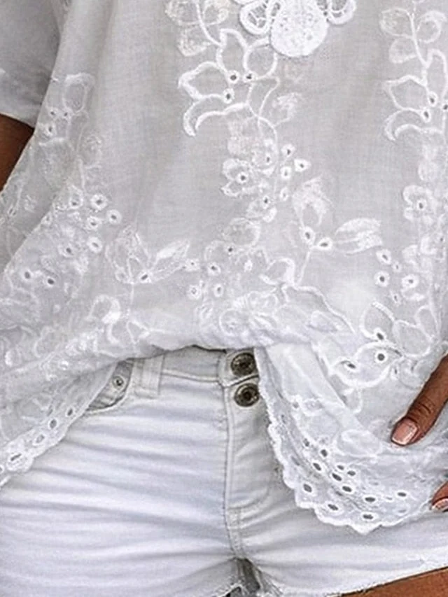 Jennie | Boho-Bluse mit V-Ausschnitt und Stickerei