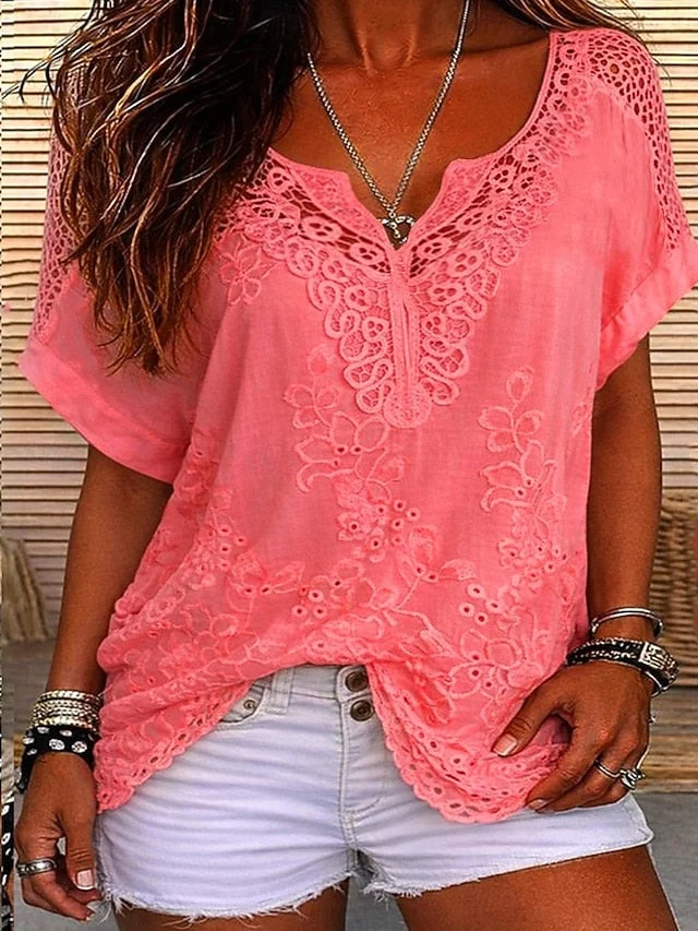 Jennie | Boho-Bluse mit V-Ausschnitt und Stickerei