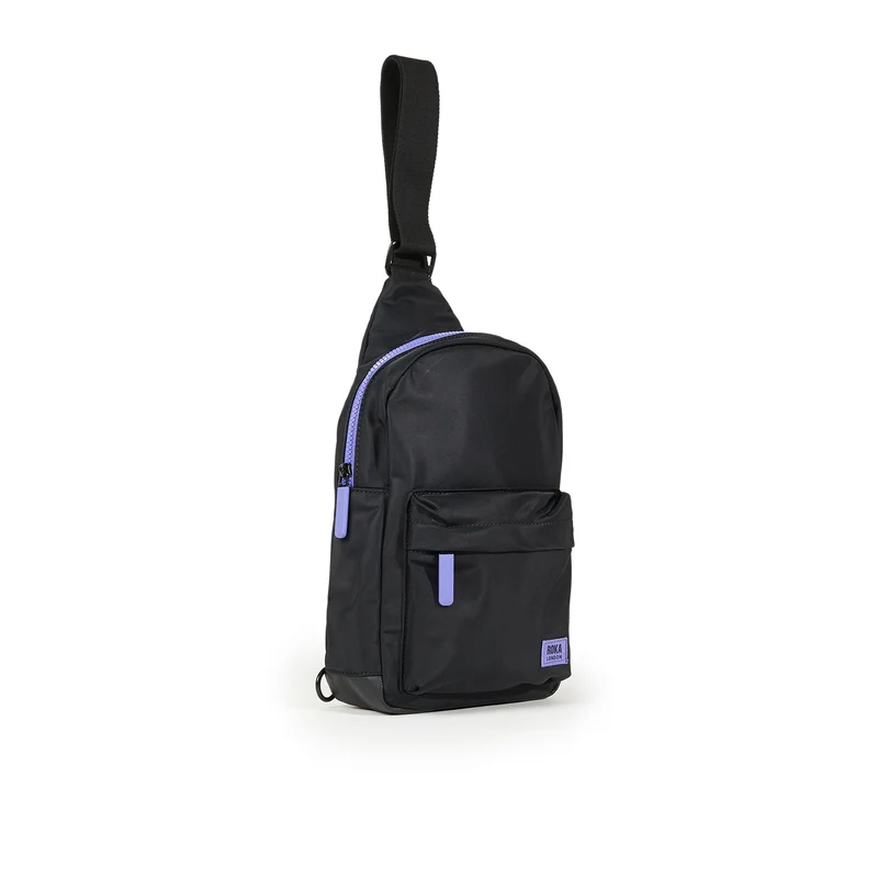 ROKA All Black Willesden B Lila Große Tasche aus recyceltem Nylon