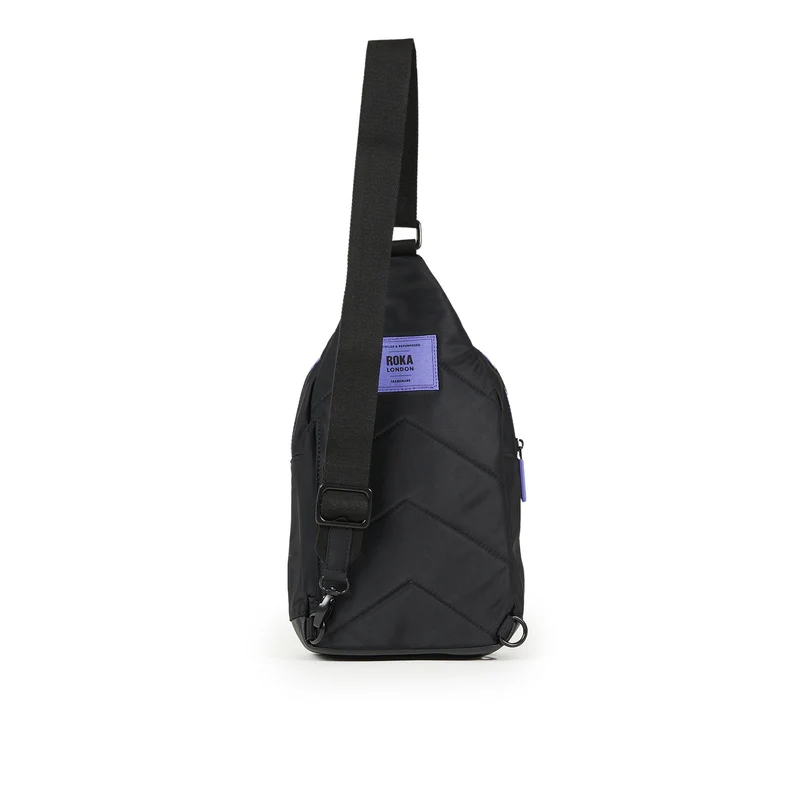 ROKA All Black Willesden B Lila Große Tasche aus recyceltem Nylon