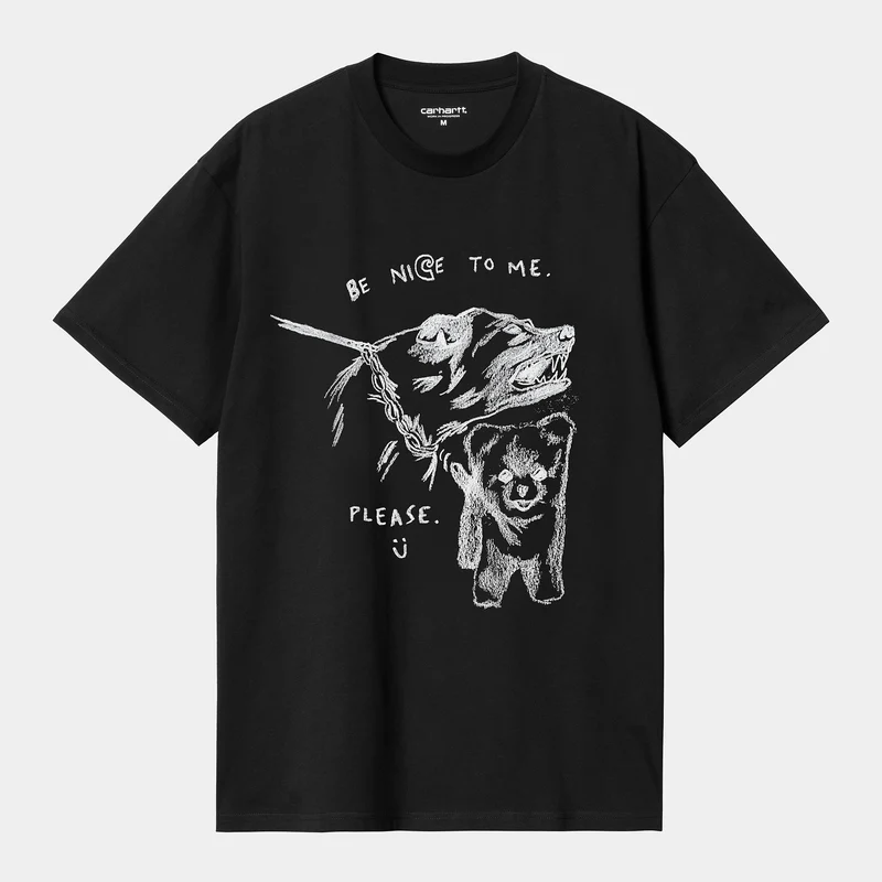 Carhartt WIP Herren Pepe Be Nice T-Shirt - Schwarz