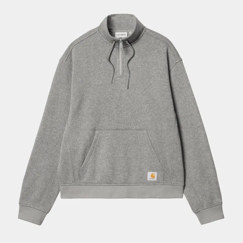 Carhartt WIP Luther Sweat-Top für Herren mit halbem Reißverschluss - Misty Grey Heather
