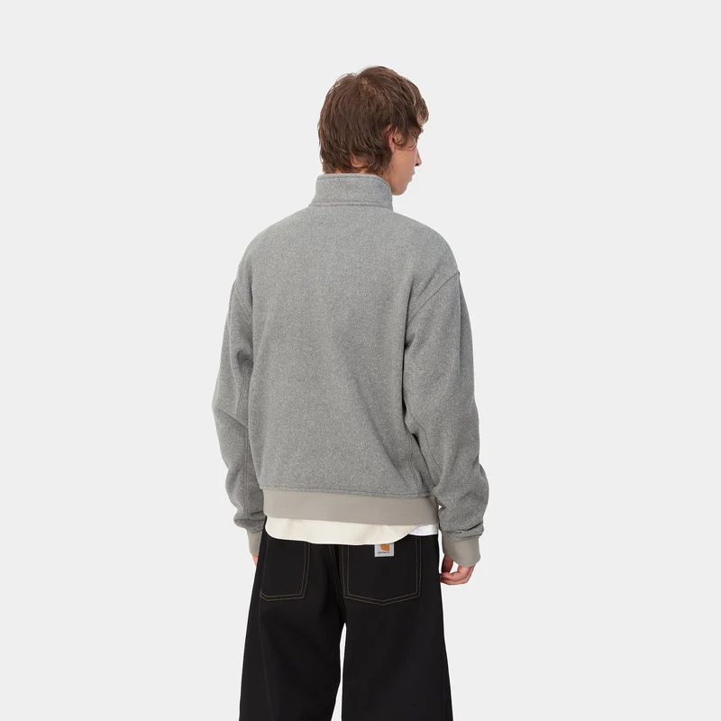 Carhartt WIP Luther Sweat-Top für Herren mit halbem Reißverschluss - Misty Grey Heather