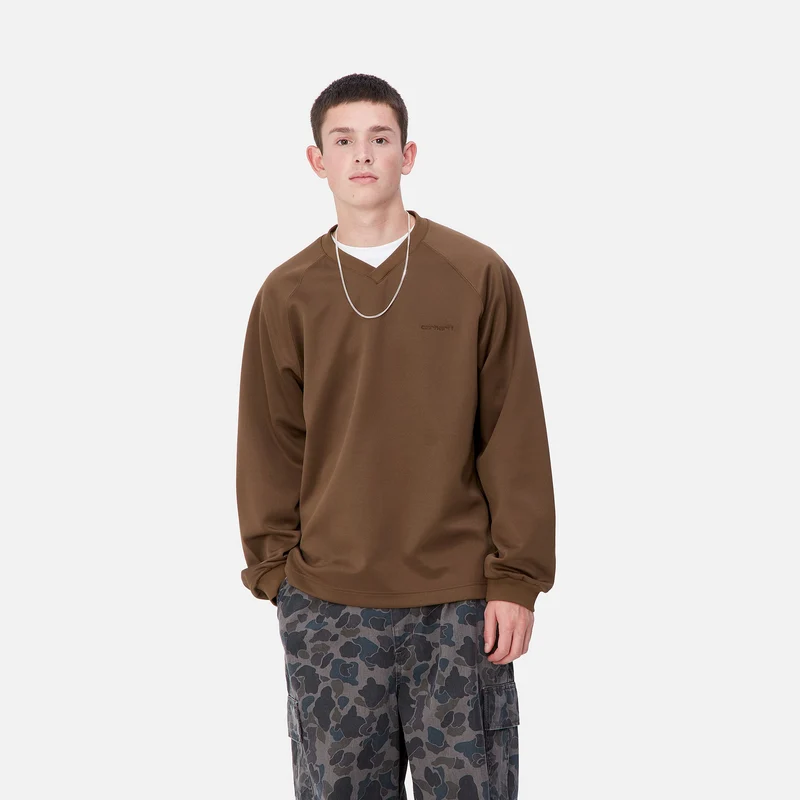 Carhartt WIP Bolan Sweat-Top mit V-Ausschnitt für Herren – Schokolade / Tabak