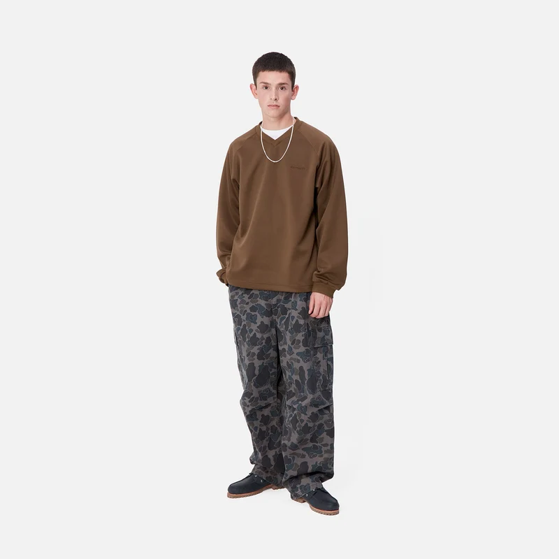 Carhartt WIP Bolan Sweat-Top mit V-Ausschnitt für Herren – Schokolade / Tabak