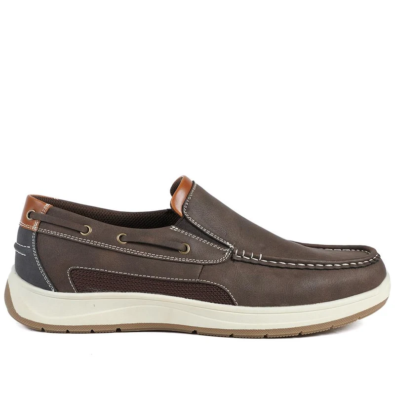 Wide Fit Slip On Casual Shoes - CHANG43001 / 328 833 - Brown