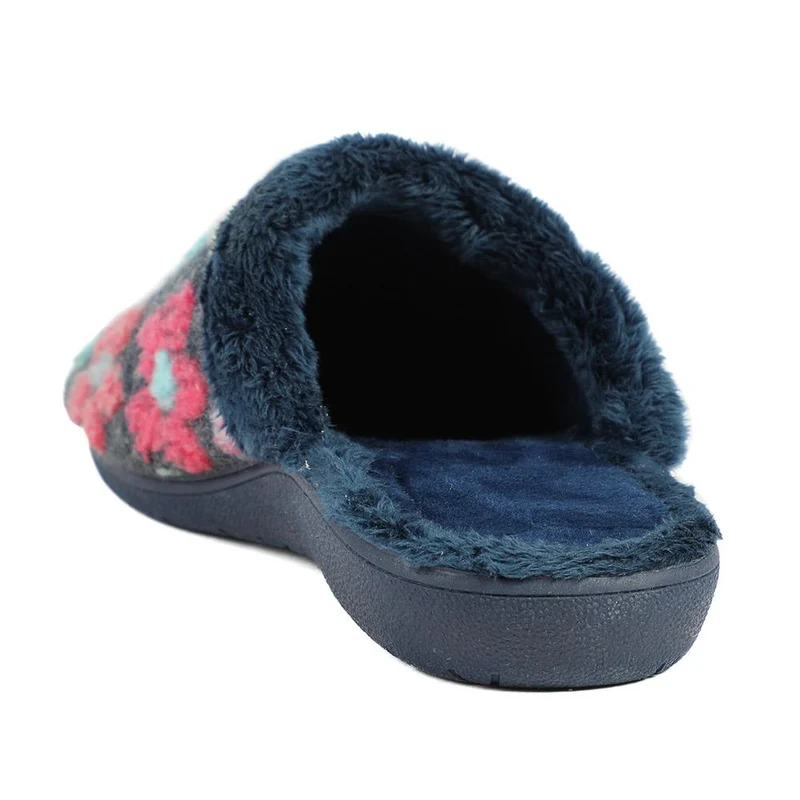 Soft Floral Mule Slippers - FEVI43002 / 329 504 - Navy Multi