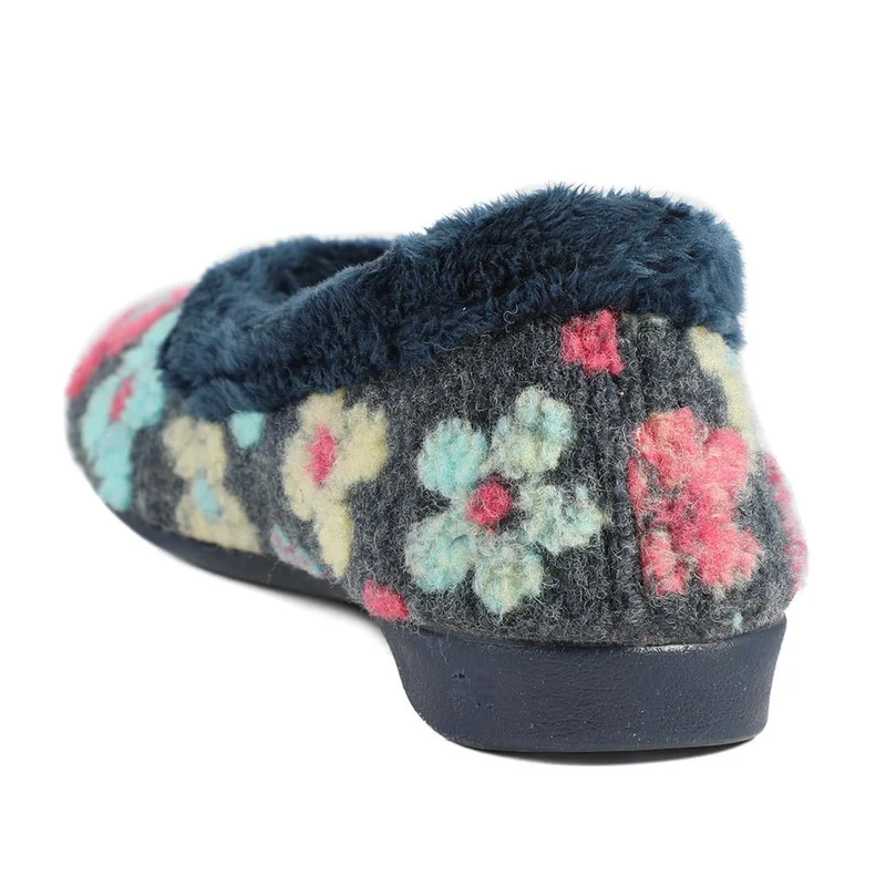 Soft Floral Full Slippers - FEVI43001 / 329 503 - Navy Multi