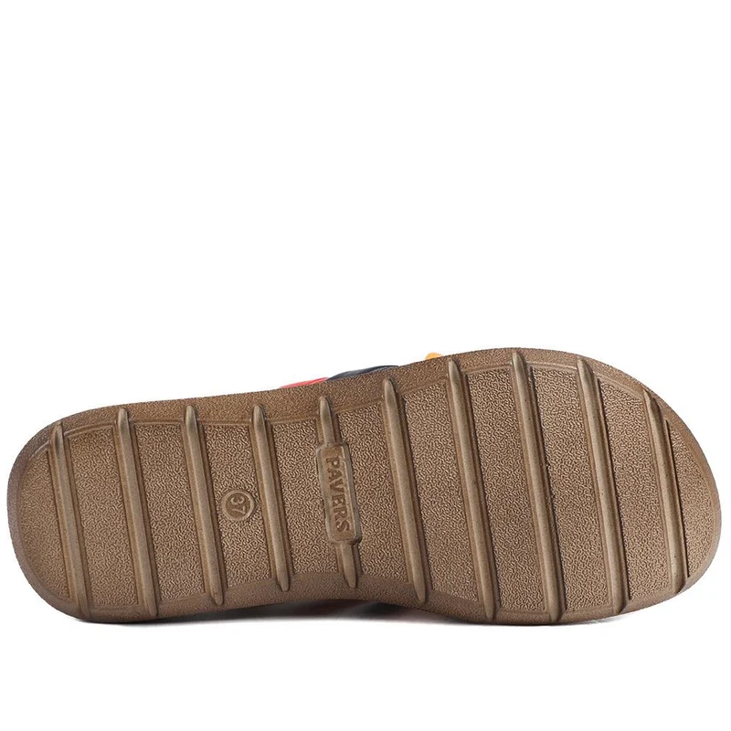 Leather Slip On Mule Sandals - LUCK43004 / 329 153 - Multi