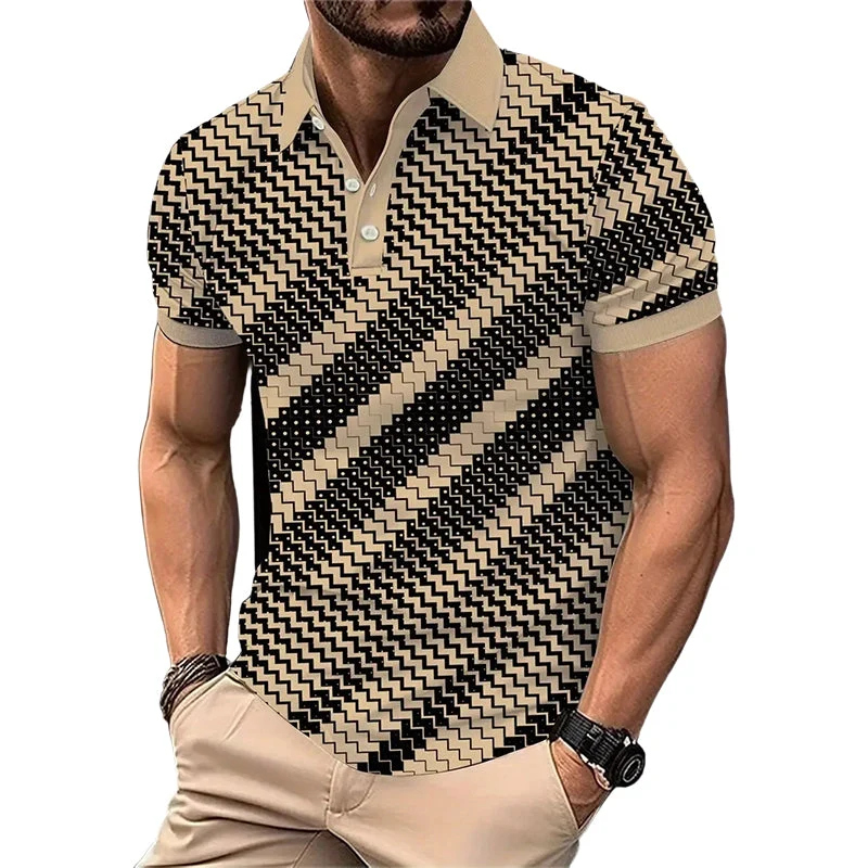 Junero | Atmungsaktives Poloshirt mit Musterprint