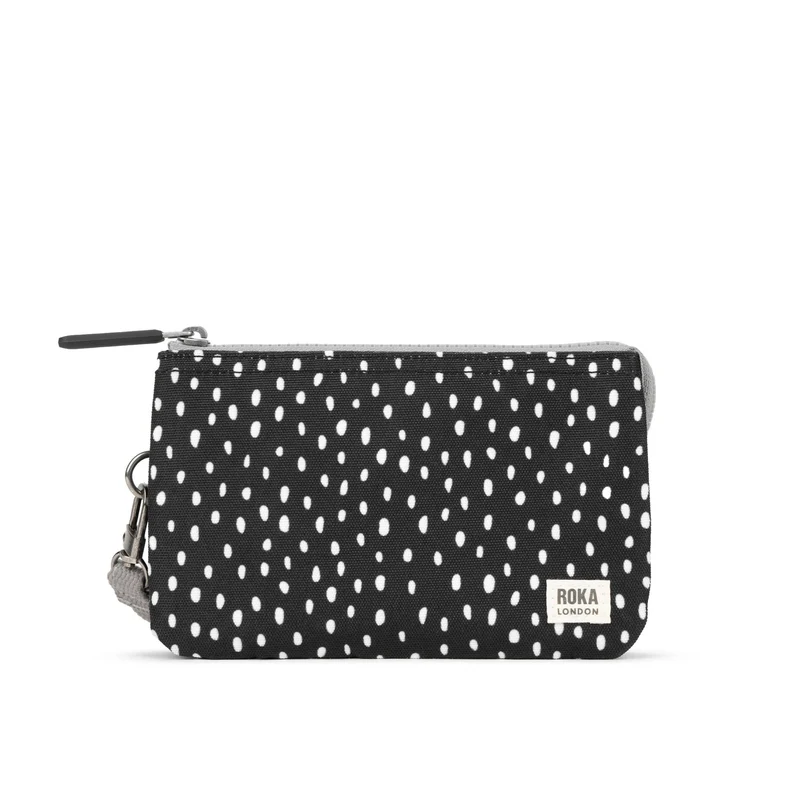 ROKA Carnaby Mittelgroße, nachhaltige Canvas-Geldbörse – Drizzle Ash