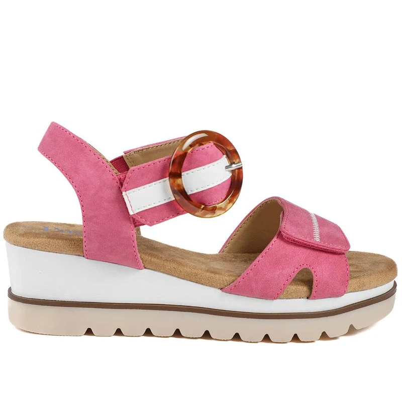 Comfortable Wedge Heel Sandals - WBINS35128 / 321 724 - Pink