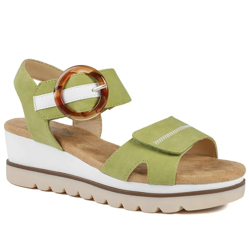 Comfortable Wedge Heel Sandals - WBINS35128 / 321 724 - Lime
