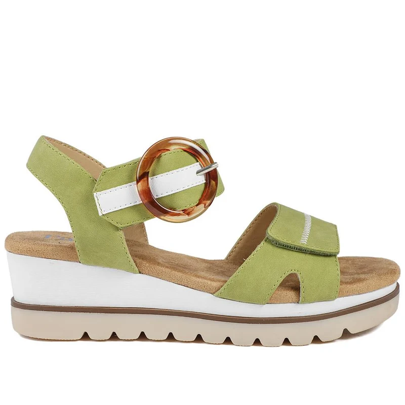 Comfortable Wedge Heel Sandals - WBINS35128 / 321 724 - Lime