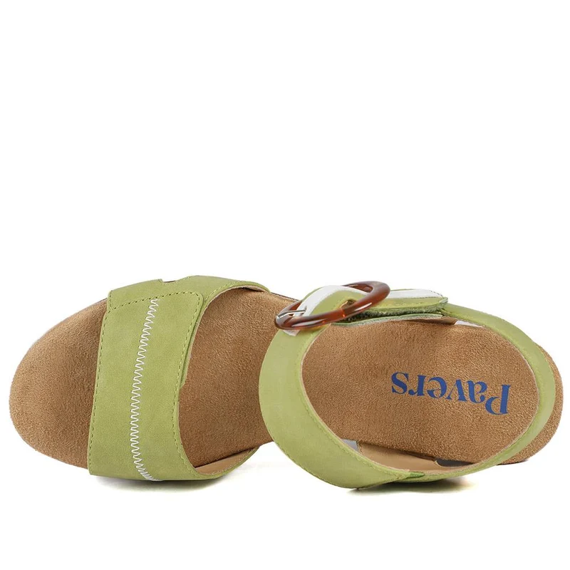 Comfortable Wedge Heel Sandals - WBINS35128 / 321 724 - Lime